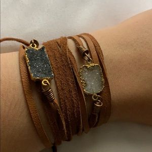 Boho quartz bracelet set